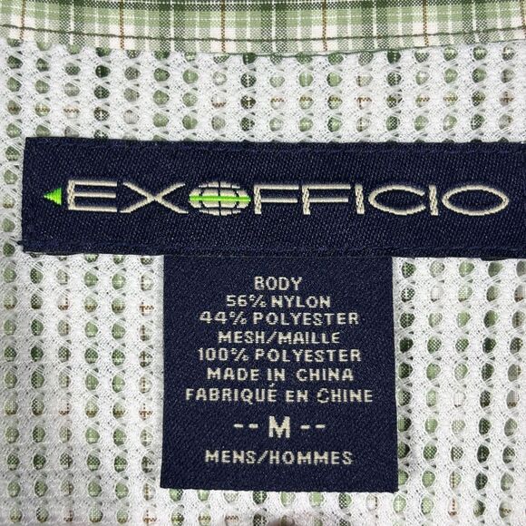 ExOfficio Green Plaid Quick Dry Outdoor Hiking Button Down Shirt Mens M - Picture 4 of 7